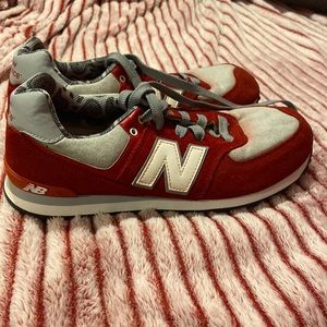 New Balance 574 Red Sneakers Boy Size 7